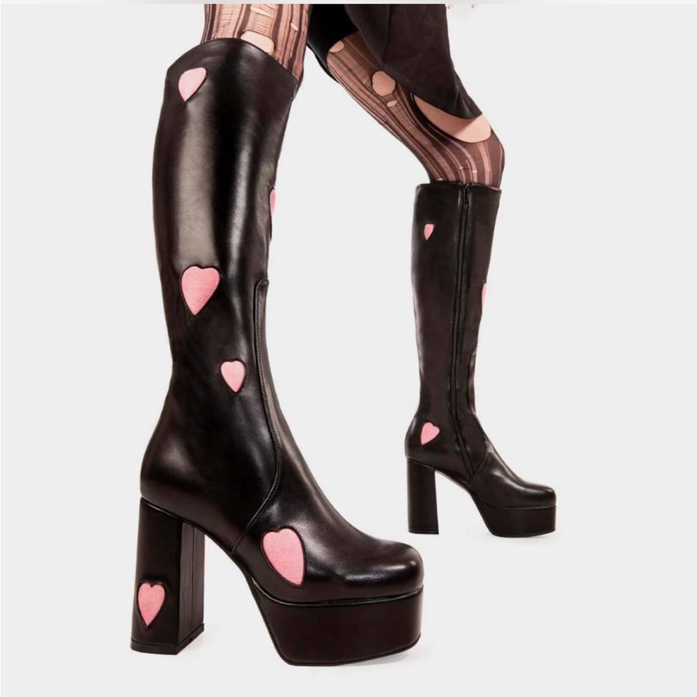 Lamoda knee high heart boots